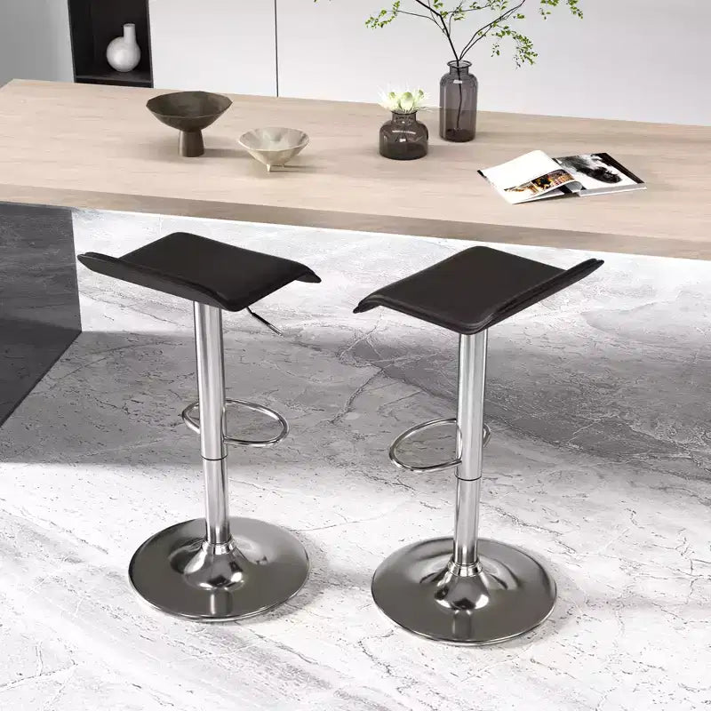 VECELO Lot de 2 tabourets de bar, tabourets de bar de comptoir avec barre pivotante et hauteur réglable, tabourets de bar pour cuisine/bar/salle à manger/salon