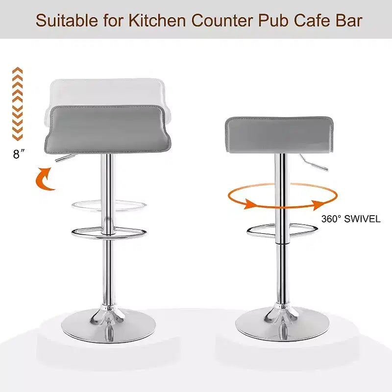 VECELO Lot de 2 tabourets de bar, tabourets de bar de comptoir avec barre pivotante et hauteur réglable, tabourets de bar pour cuisine/bar/salle à manger/salon