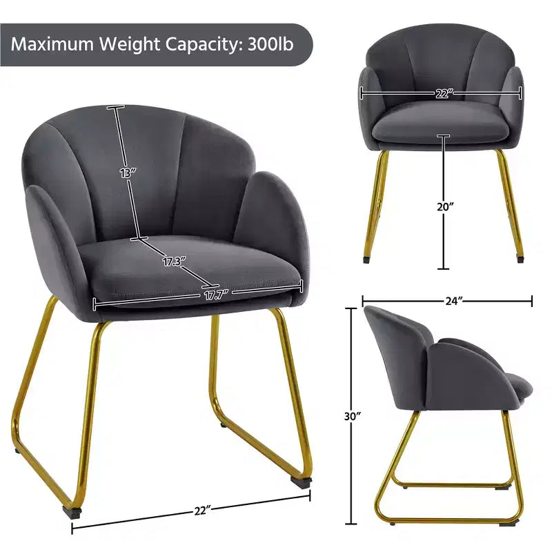 Yaheetech Lot de 2 fauteuils en velours en forme de fleur pour salon et chambre à coucher