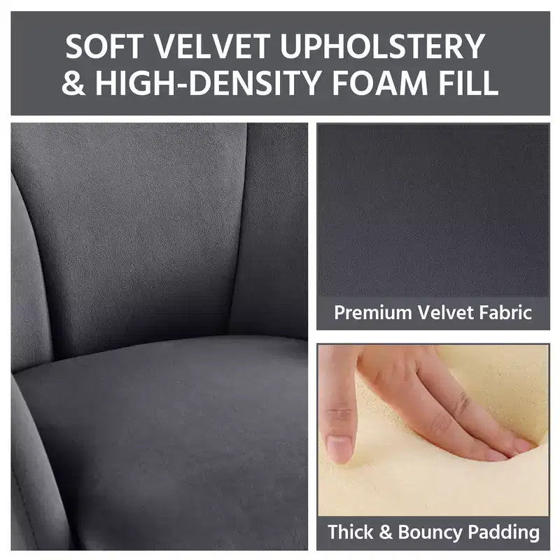 Yaheetech Lot de 2 fauteuils en velours en forme de fleur pour salon et chambre à coucher