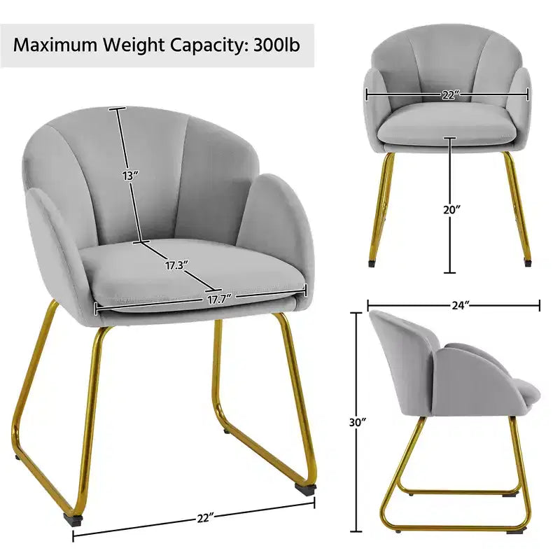 Yaheetech Lot de 2 fauteuils en velours en forme de fleur pour salon et chambre à coucher