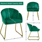 Yaheetech Lot de 2 fauteuils en velours en forme de fleur pour salon et chambre à coucher