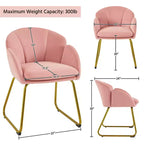 Yaheetech Lot de 2 fauteuils en velours en forme de fleur pour salon et chambre à coucher