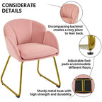 Yaheetech Lot de 2 fauteuils en velours en forme de fleur pour salon et chambre à coucher