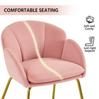 Yaheetech Lot de 2 fauteuils en velours en forme de fleur pour salon et chambre à coucher