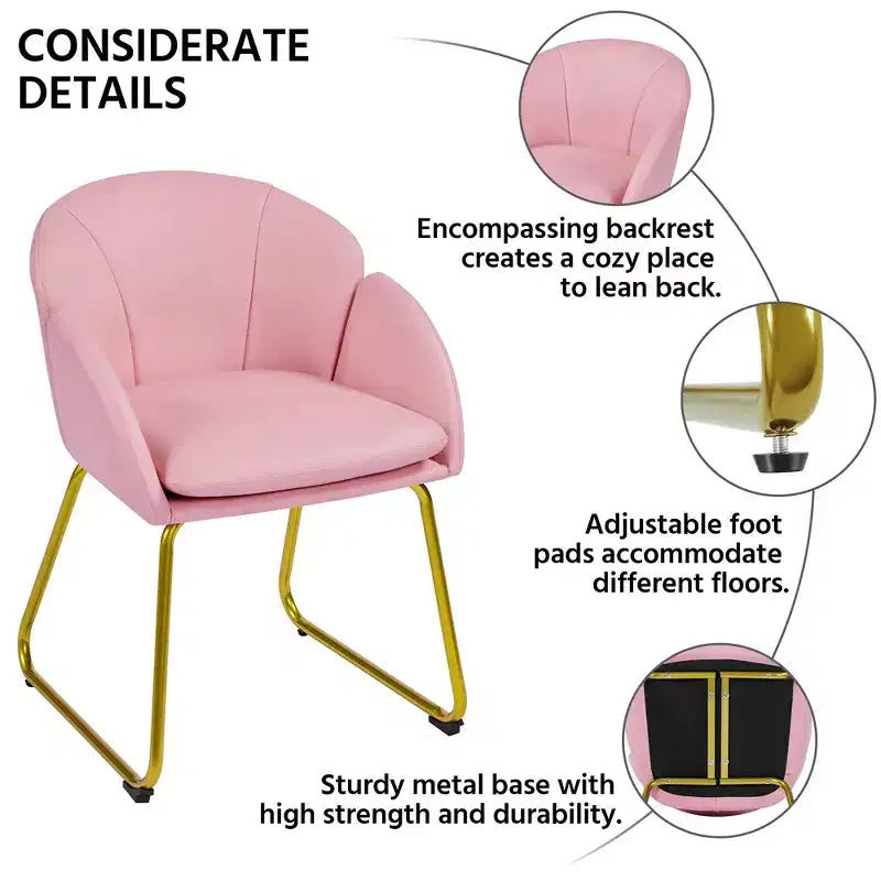 Yaheetech Lot de 2 fauteuils en velours en forme de fleur pour salon et chambre à coucher