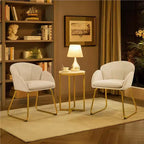 Yaheetech Lot de 2 fauteuils en velours en forme de fleur pour salon et chambre à coucher