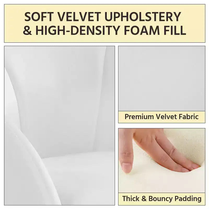 Yaheetech Lot de 2 fauteuils en velours en forme de fleur pour salon et chambre à coucher