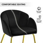 Yaheetech Lot de 2 fauteuils en velours en forme de fleur pour salon et chambre à coucher