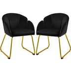 Yaheetech Set of 2 Flower Shape Velvet Armchair for Living Room, Bedroom
