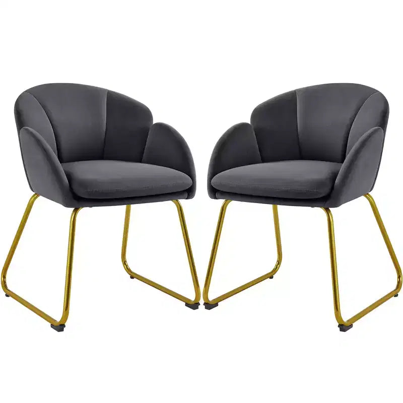 Yaheetech Lot de 2 fauteuils en velours en forme de fleur pour salon et chambre à coucher