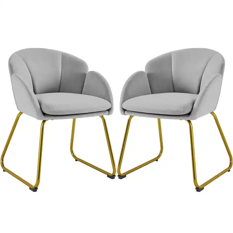 Yaheetech Lot de 2 fauteuils en velours en forme de fleur pour salon et chambre à coucher