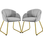 Yaheetech Lot de 2 fauteuils en velours en forme de fleur pour salon et chambre à coucher