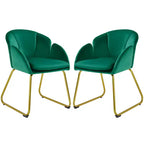 Yaheetech Lot de 2 fauteuils en velours en forme de fleur pour salon et chambre à coucher