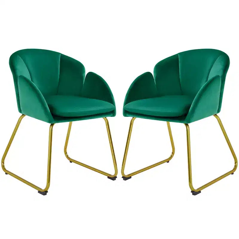 Yaheetech Lot de 2 fauteuils en velours en forme de fleur pour salon et chambre à coucher