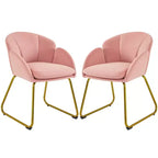Yaheetech Lot de 2 fauteuils en velours en forme de fleur pour salon et chambre à coucher