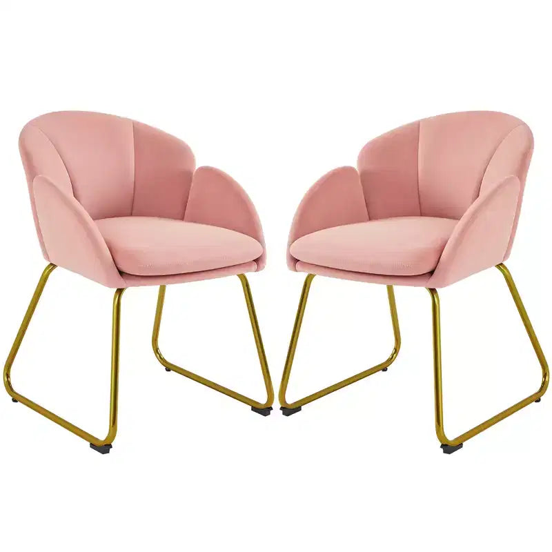 Yaheetech Lot de 2 fauteuils en velours en forme de fleur pour salon et chambre à coucher