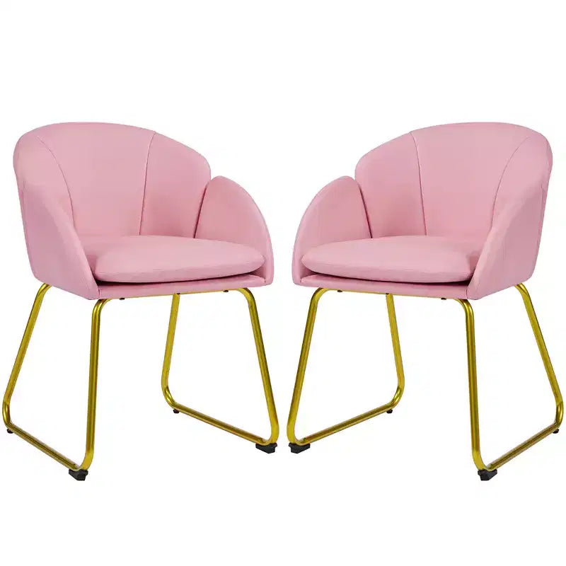 Yaheetech Lot de 2 fauteuils en velours en forme de fleur pour salon et chambre à coucher
