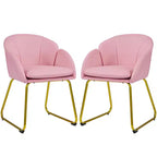 Yaheetech Lot de 2 fauteuils en velours en forme de fleur pour salon et chambre à coucher