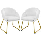 Yaheetech Lot de 2 fauteuils en velours en forme de fleur pour salon et chambre à coucher