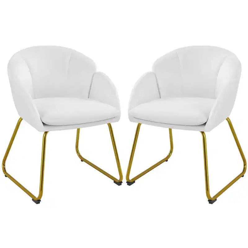 Yaheetech Lot de 2 fauteuils en velours en forme de fleur pour salon et chambre à coucher