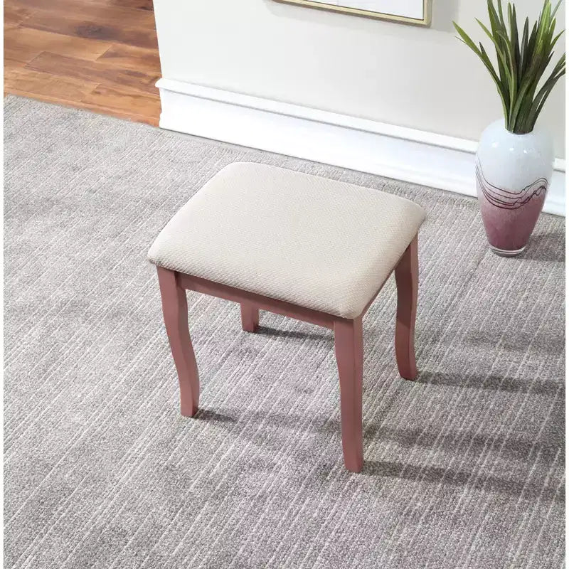 Sanlo Table de Maquillage et Chaise, Or Rose