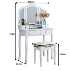 Sanlo Table de Maquillage et Chaise, Or Rose
