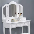 Sanlo Table de Maquillage et Chaise, Or Rose