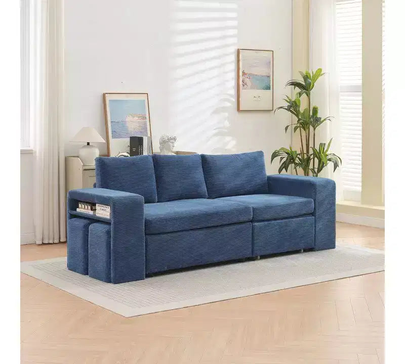 HYLEORY Canapé convertible en L avec lit gigogne, canapé-lit avec méridienne réversible pour salon, appartement, chambre, bureau