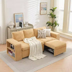 HYLEORY Canapé convertible en L avec lit gigogne, canapé-lit avec méridienne réversible pour salon, appartement, chambre, bureau