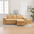HYLEORY Canapé convertible en L avec lit gigogne, canapé-lit avec méridienne réversible pour salon, appartement, chambre, bureau