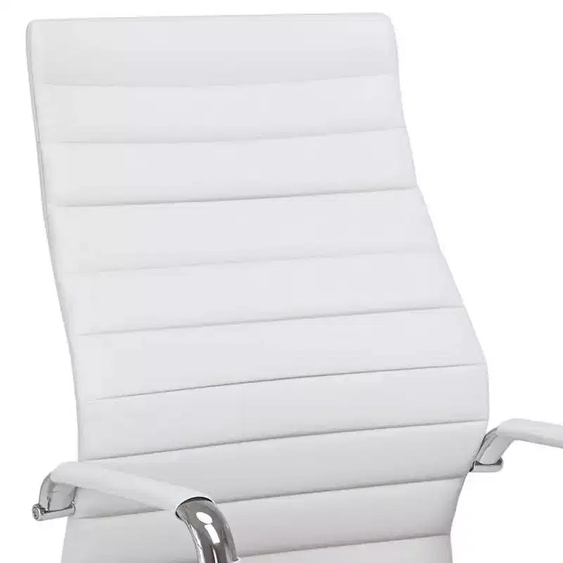 Chaise de bureau réglable en similicuir blanc Primero Studio 55D