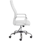 Chaise de bureau réglable en similicuir blanc Primero Studio 55D