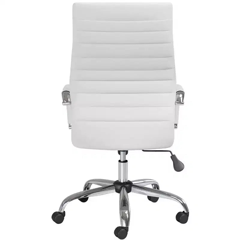 Chaise de bureau réglable en similicuir blanc Primero Studio 55D