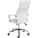 Chaise de bureau réglable en similicuir blanc Primero Studio 55D
