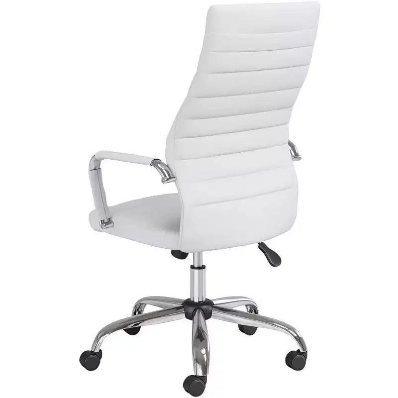 Chaise de bureau réglable en similicuir blanc Primero Studio 55D