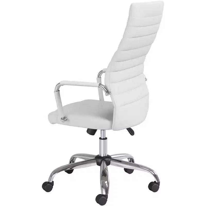 Chaise de bureau réglable en similicuir blanc Primero Studio 55D