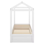 Lit cabane décorable Whisen avec lit gigogne – Blanc