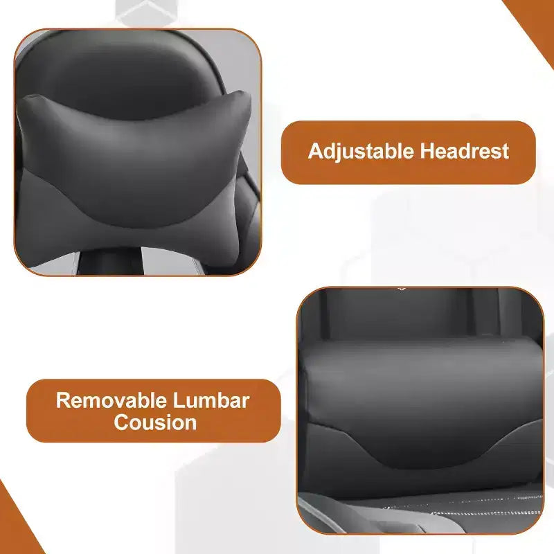BestMassage Fauteuil de bureau gamer Racing avec fonction massage, soutien lombaire, en cuir PU pour adulte