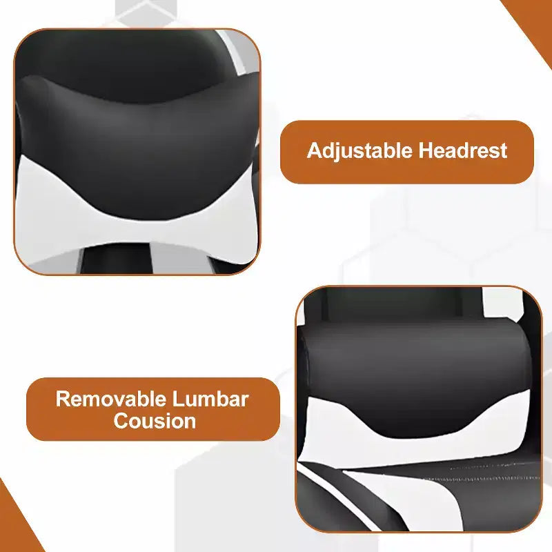 BestMassage Fauteuil de bureau gamer Racing avec fonction massage, soutien lombaire, en cuir PU pour adulte
