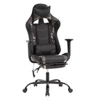 BestMassage Fauteuil de bureau gamer Racing avec fonction massage, soutien lombaire, en cuir PU pour adulte
