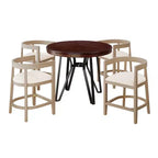 Ensemble de salle à manger Christopher Knight Home Ember 5 pièces en métal et hévéa, hauteur comptoir