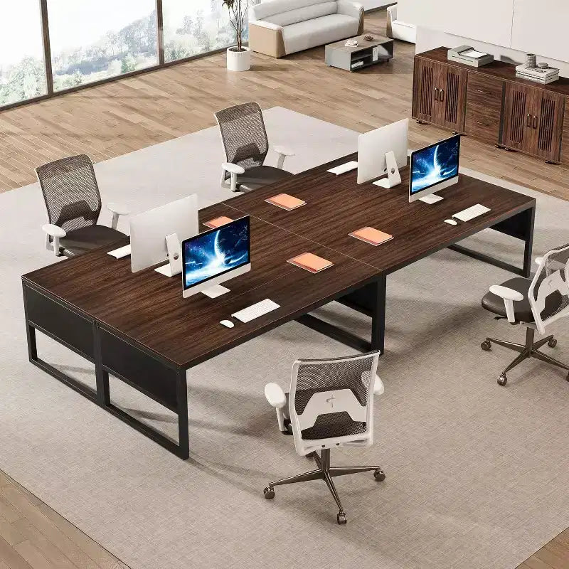 Bureau de direction en L Lantine de 63 pouces, grand bureau d'ordinateur moderne avec caisson de classement mobile pour bureau à domicile