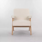 Chaise en bois rembourrée GDFStudio Merry avec accoudoirs