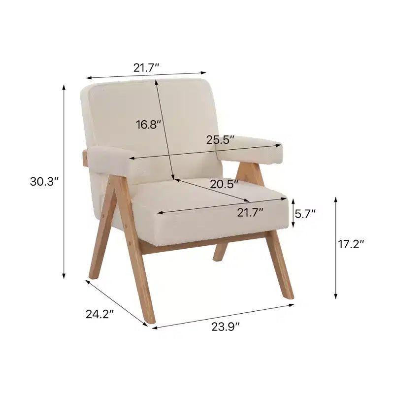 Chaise en bois rembourrée GDFStudio Merry avec accoudoirs