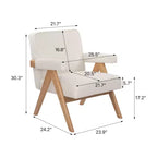 Chaise en bois rembourrée GDFStudio Merry avec accoudoirs
