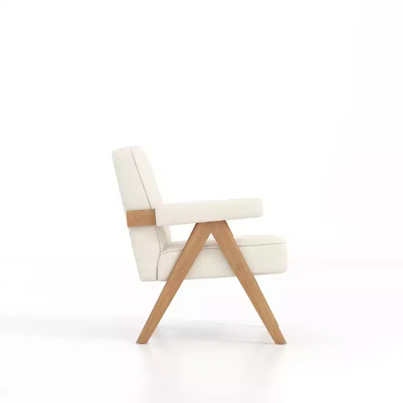 Chaise en bois rembourrée GDFStudio Merry avec accoudoirs