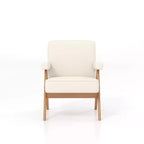 Chaise en bois rembourrée GDFStudio Merry avec accoudoirs