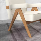 Chaise en bois rembourrée GDFStudio Merry avec accoudoirs