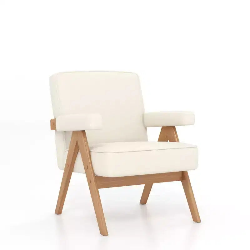Chaise en bois rembourrée GDFStudio Merry avec accoudoirs